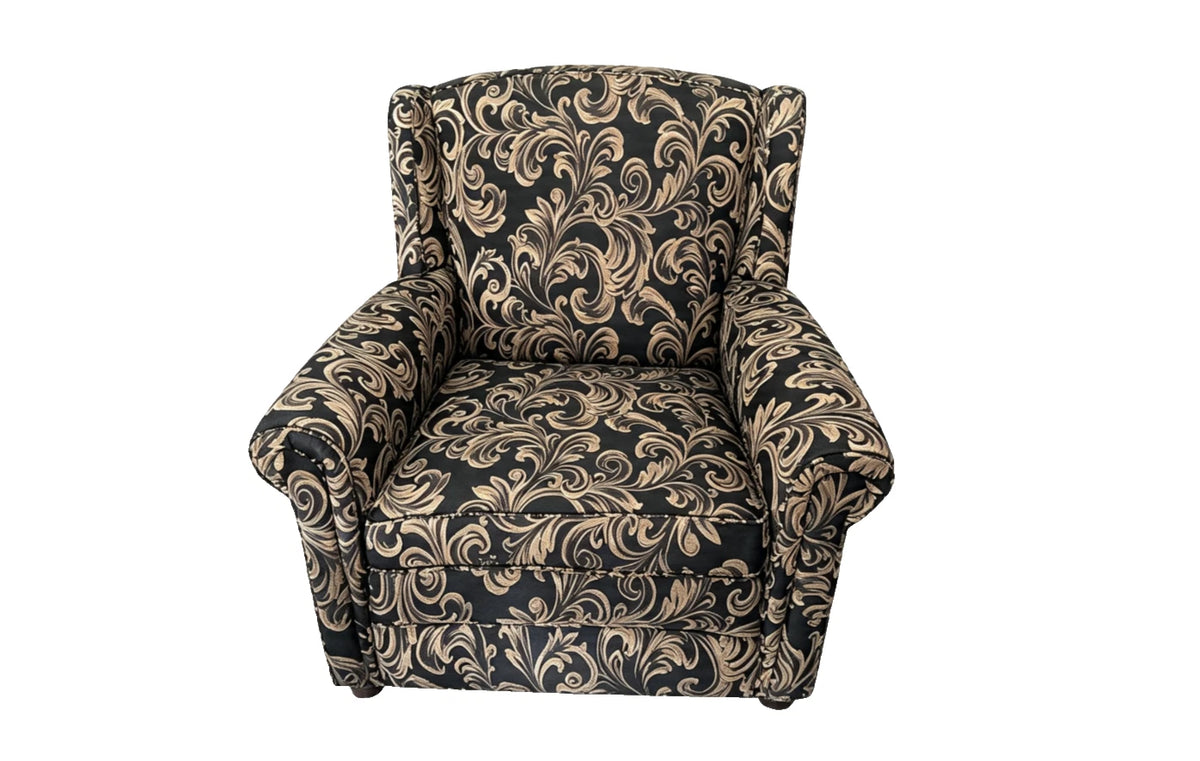 Vintage Wingback Armchair Traditional Damask Jacquard