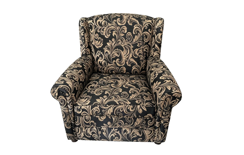 Vintage Wingback Armchair Traditional Damask Jacquard
