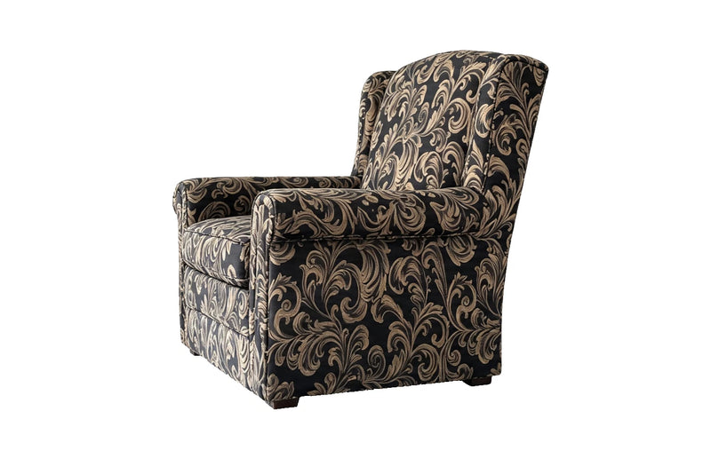 Vintage Wingback Armchair Traditional Damask Jacquard