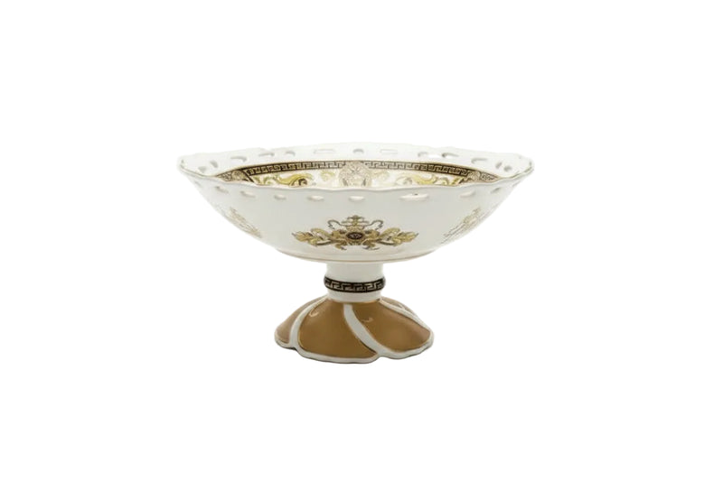 Vintage Versace Style Medusa Head Footed Compote Centerpiece 12"