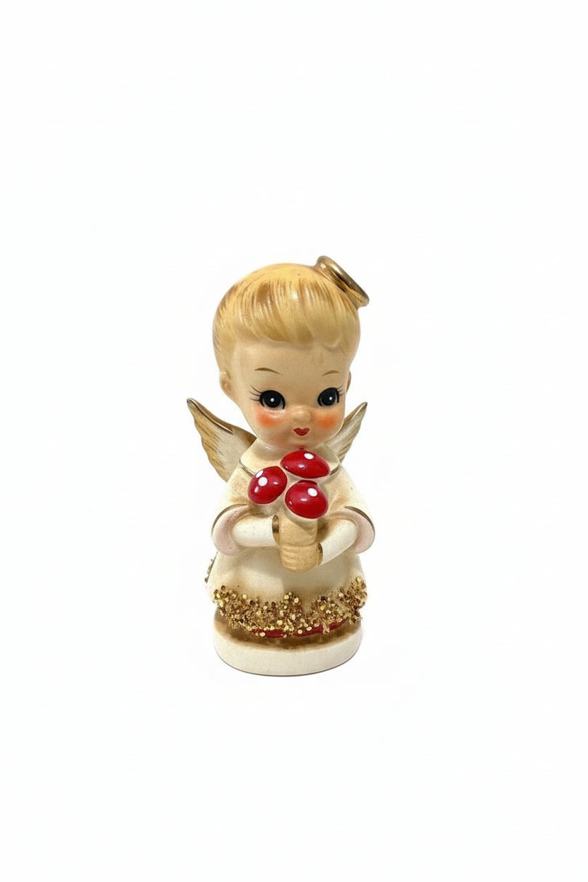 Vintage 1950s Japan Style Angel Figurine Candle Holder Cute Big Eyes Kitsch|286879131144