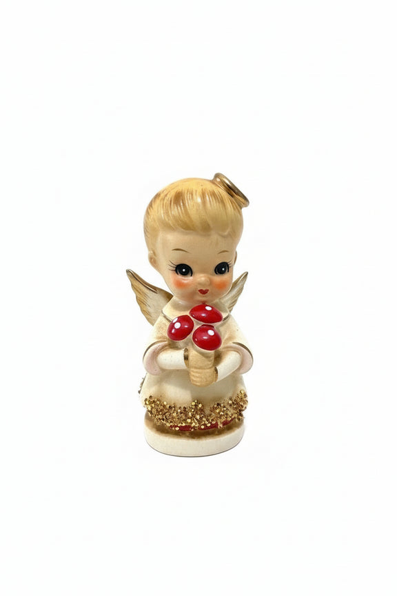 Vintage 1950s Japan Style Angel Figurine Candle Holder Cute Big Eyes Kitsch|286879131144