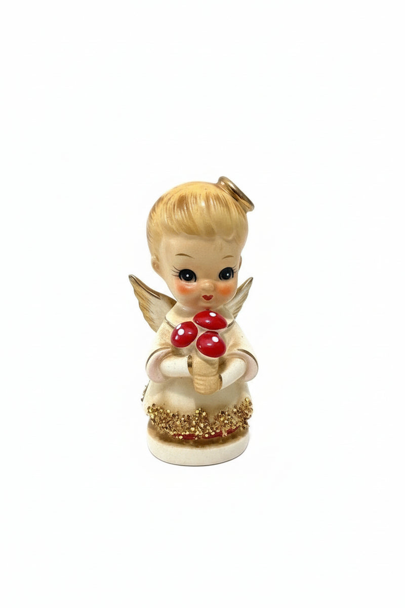 Vintage 1950s Japan Style Angel Figurine Candle Holder Cute Big Eyes Kitsch|286879131144