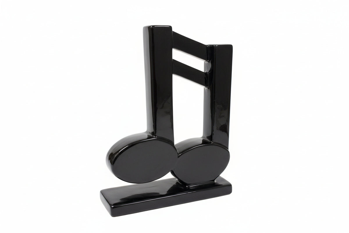 Fitz and Floyd Vintage Black Glazed Ceramic Music Note Bookend Made in Japan|286925769412