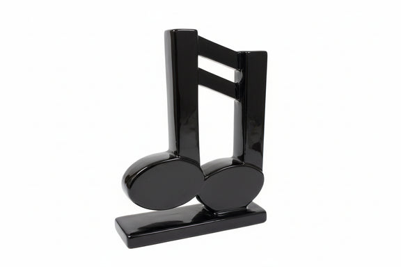 Fitz and Floyd Vintage Black Glazed Ceramic Music Note Bookend Made in Japan|286925769412