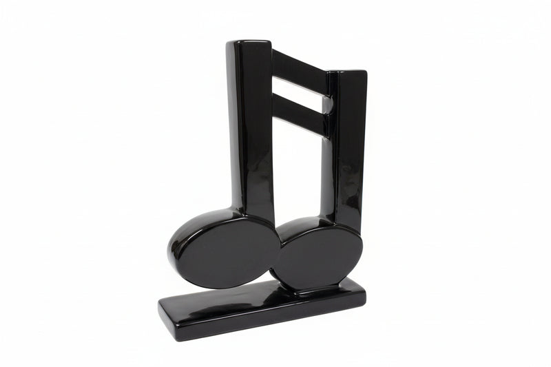 Fitz and Floyd Vintage Black Glazed Ceramic Music Note Bookend Made in Japan|286925769412