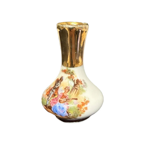 Miniature Rococo Courtship Vase Limoge|286907851854
