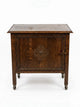 Antique Oak Side Cabinet with Carved Door & Casters | Edwardian UK