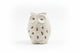 Vintage White Bisque Ceramic Owl Tea Light Holder - Pierced Porcelain Votive|287132157889
