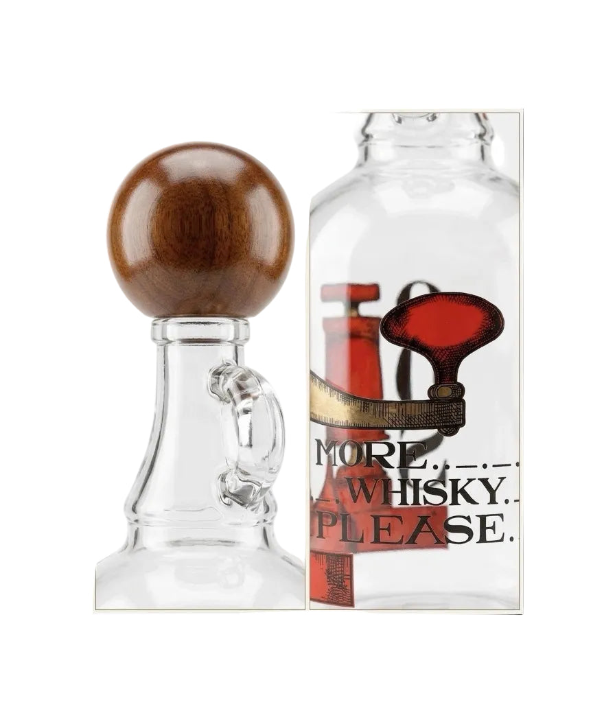 Vintage Glass Whisky Decanter "SOS More Whisky Please" Jug