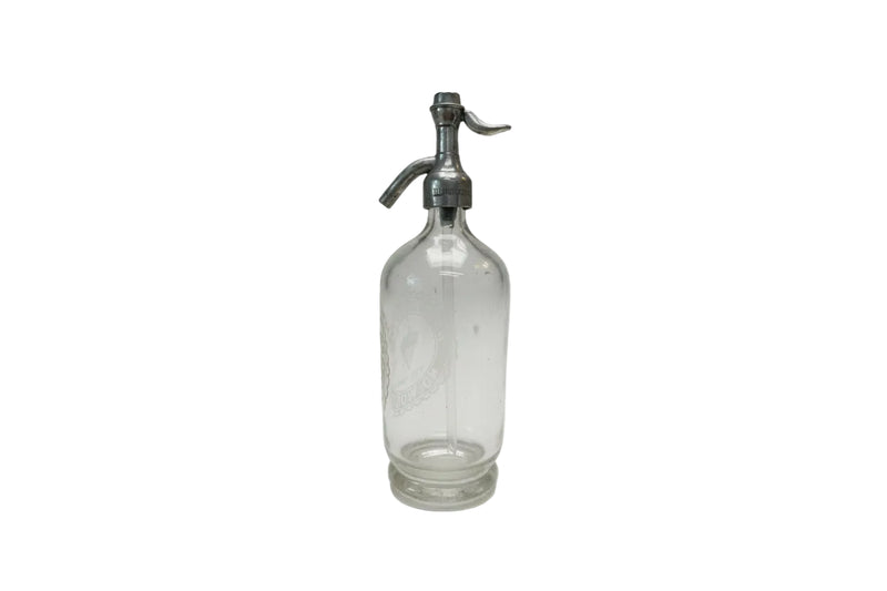 VINTAGE W. WOODROOFE NORWOOD SA Soda Siphon Clear Glass Seltzer Bottle|286940903572