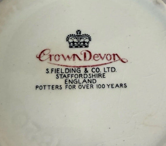 Vintage Crown Devon Blue Floral Jam Pot S. Fielding & Co. Ltd. Earthenware - Picture 4 of 4