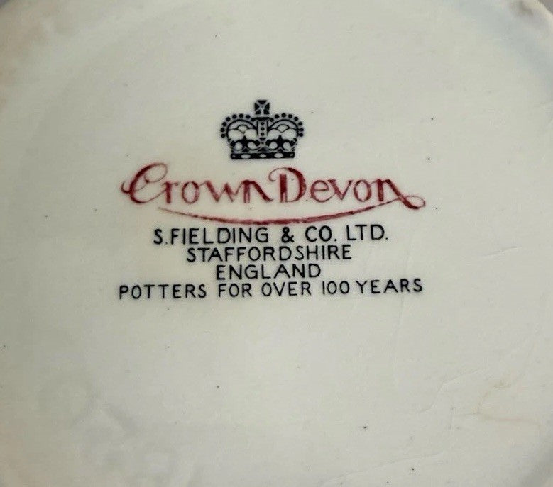 Vintage Crown Devon Blue Floral Jam Pot S. Fielding & Co. Ltd. Earthenware - Picture 4 of 4