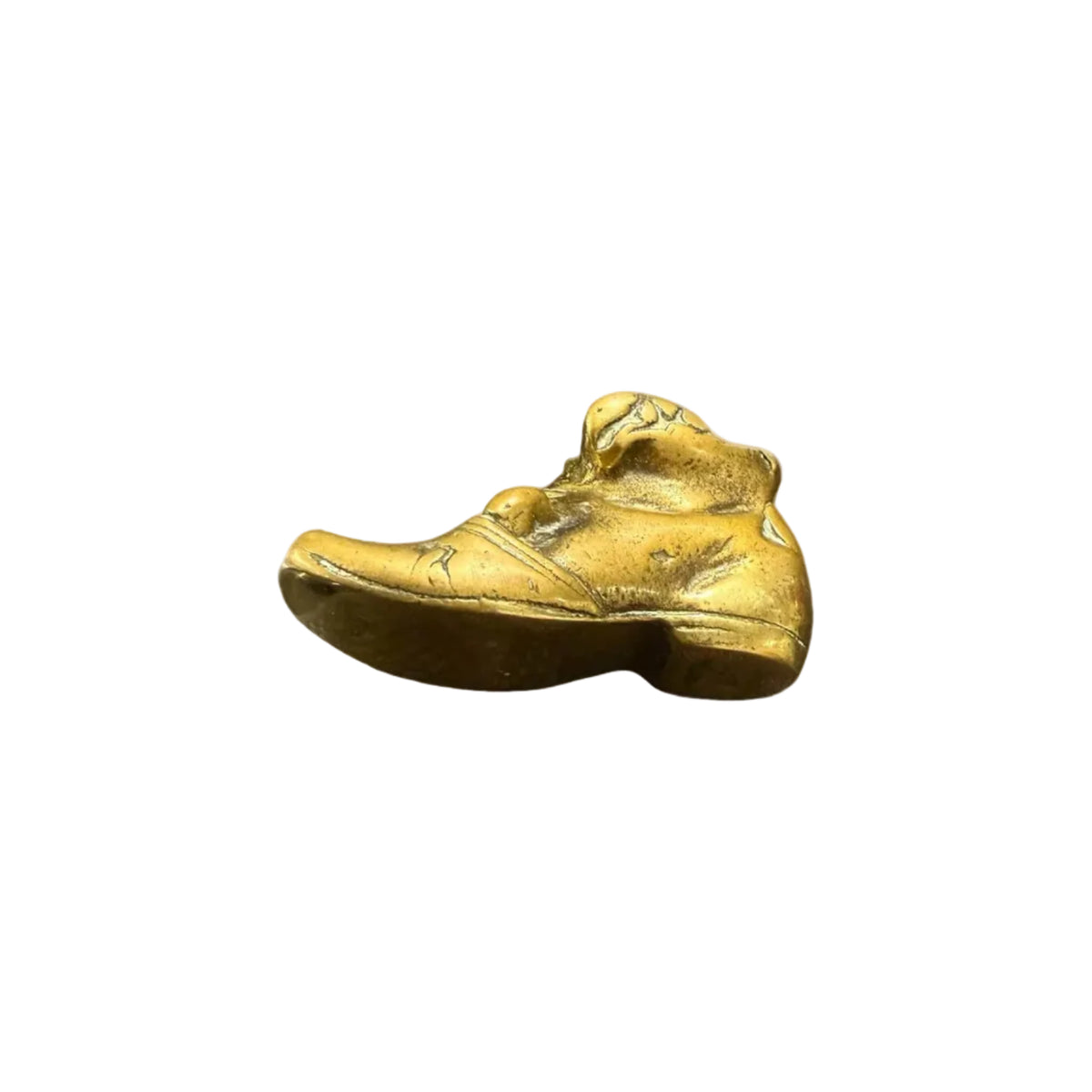 Vintage Solid Brass Boot Shoe Figurine - Novelty Match Holder, Ashtray