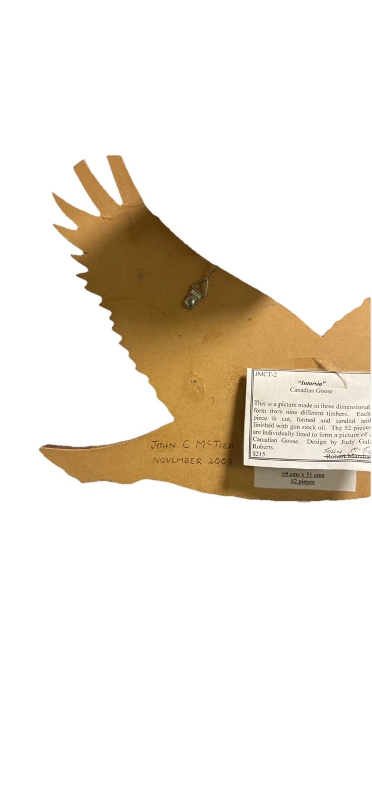 Canadian Goose Intarsia Wall Art – Handcrafted Wooden Sculpture 52 Piece