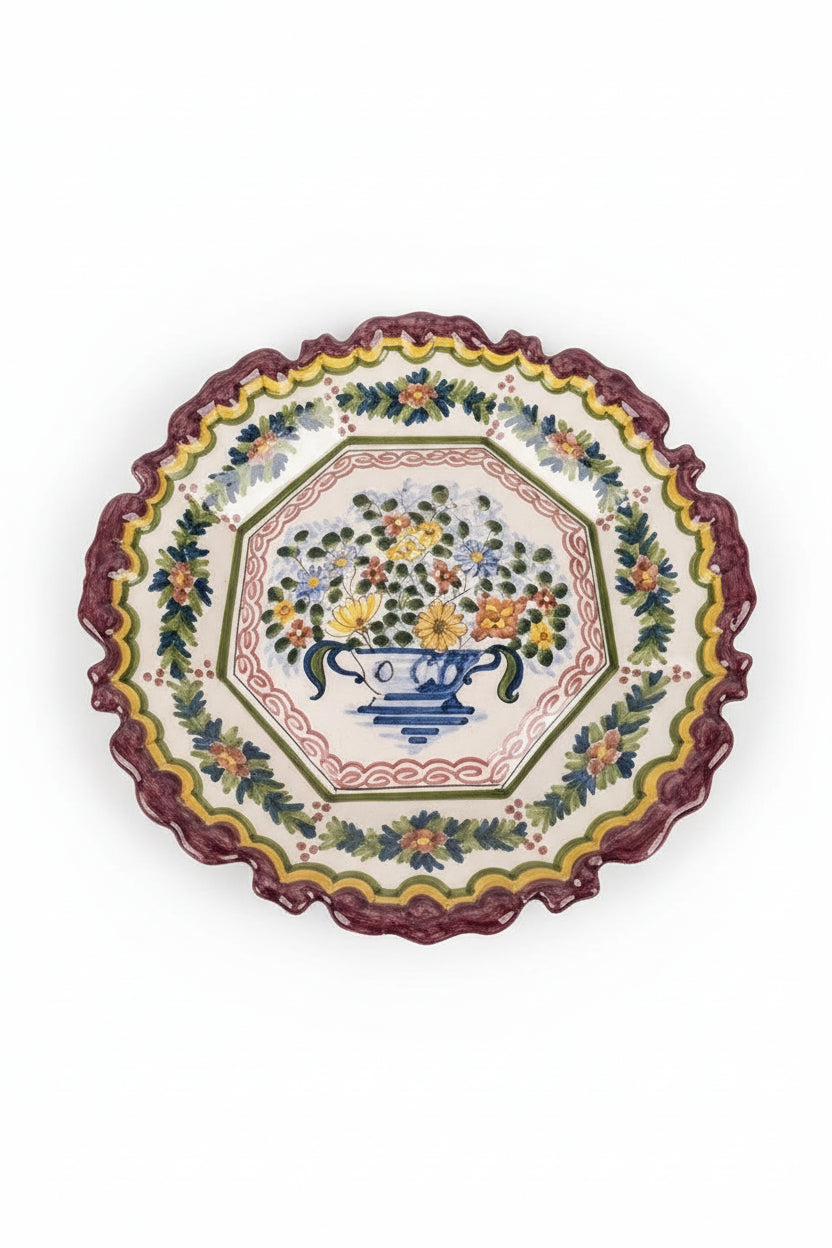 Royal Tichelaar Makkum Plate Dutch Polychrome Delft Hand Painted Floral|286873303340