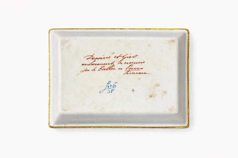 Authentic Le Tallec Paris Hand-Painted Porcelain Trinket Dish – Gilt Leaf Accent