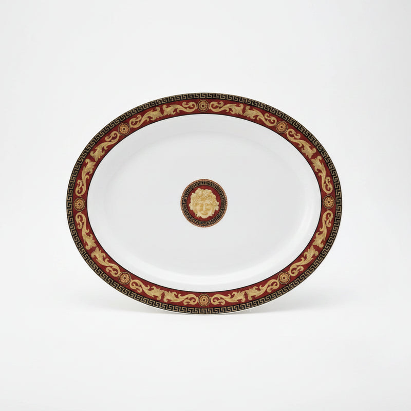 37pc Casa Elite "Medusa" Dinnerware Set — M. Valenti Italy | Red & Gold