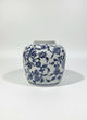 Blue & White Porcelain Ginger Jar - Floral Vine Pattern|287067048489