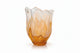 Heavy Murano Style Art Glass Vase Amber White Ruffle Handkerchief|286911224385