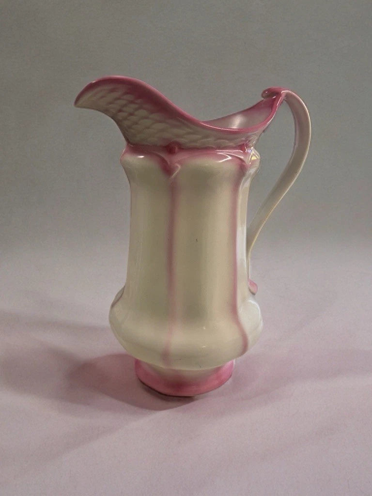Vintage Burleigh Ware Jug Pitcher Pink & Cream Dripping Glaze England|286940857067