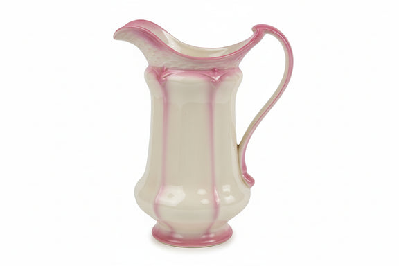 Vintage Burleigh Ware Jug Pitcher Pink & Cream Dripping Glaze England|286940857067