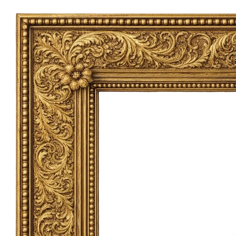 Vintage Baroque Style Floor Standing Extra Large Ornate Gold Framed