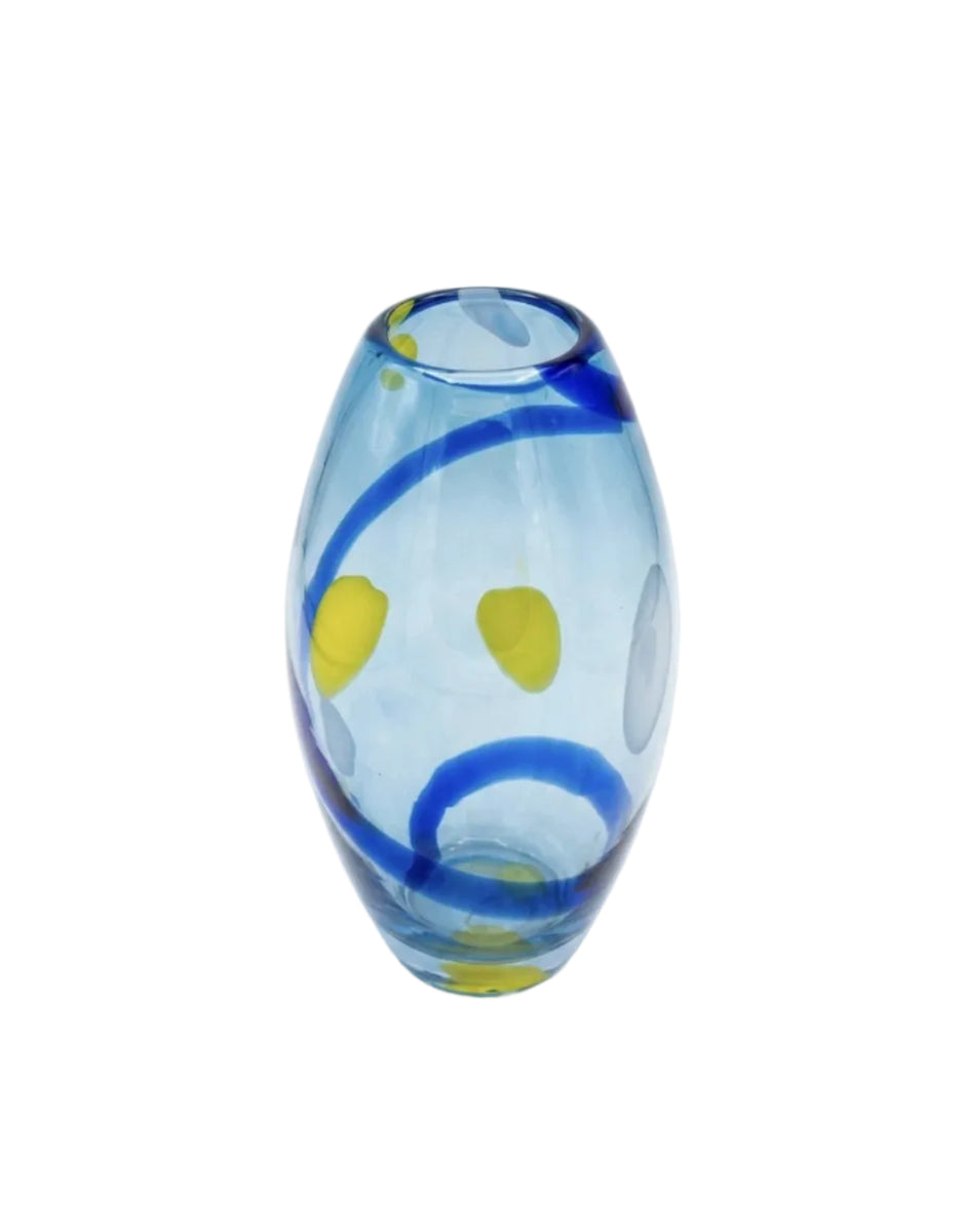 Vintage Studio Art Glass Vase – Blue Murano Style