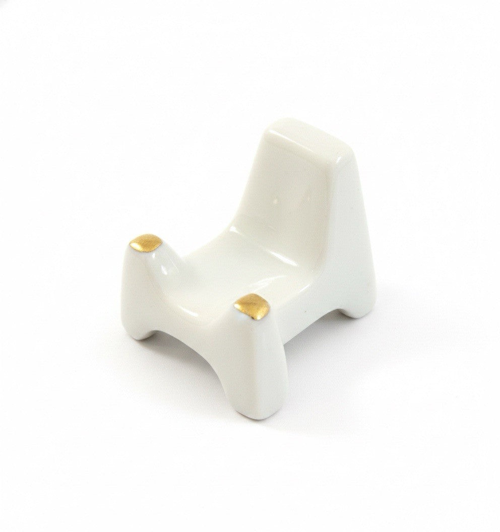 Mid-Century Limoges France Miniature Porcelain Chair Stand – Vintage 1950s/60s|286907838710