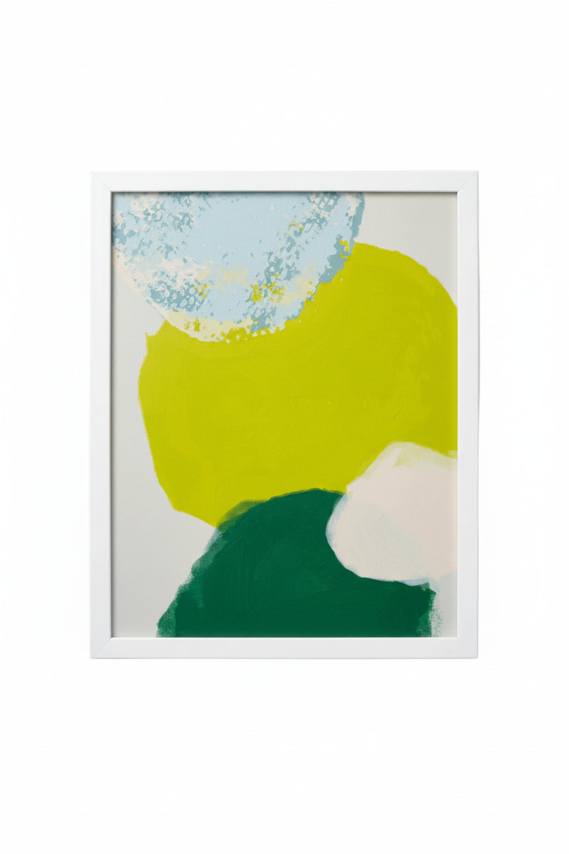 Framed Abstract Geometric Wall Art Print | White Frame 20x16cm Canvas