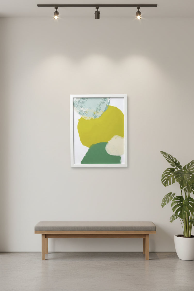 Framed Abstract Geometric Wall Art Print | White Frame 20x16cm Canvas
