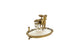 Antique Victorian Brass Horse Inkwell Desk Set Mother of Pearl|286845846987