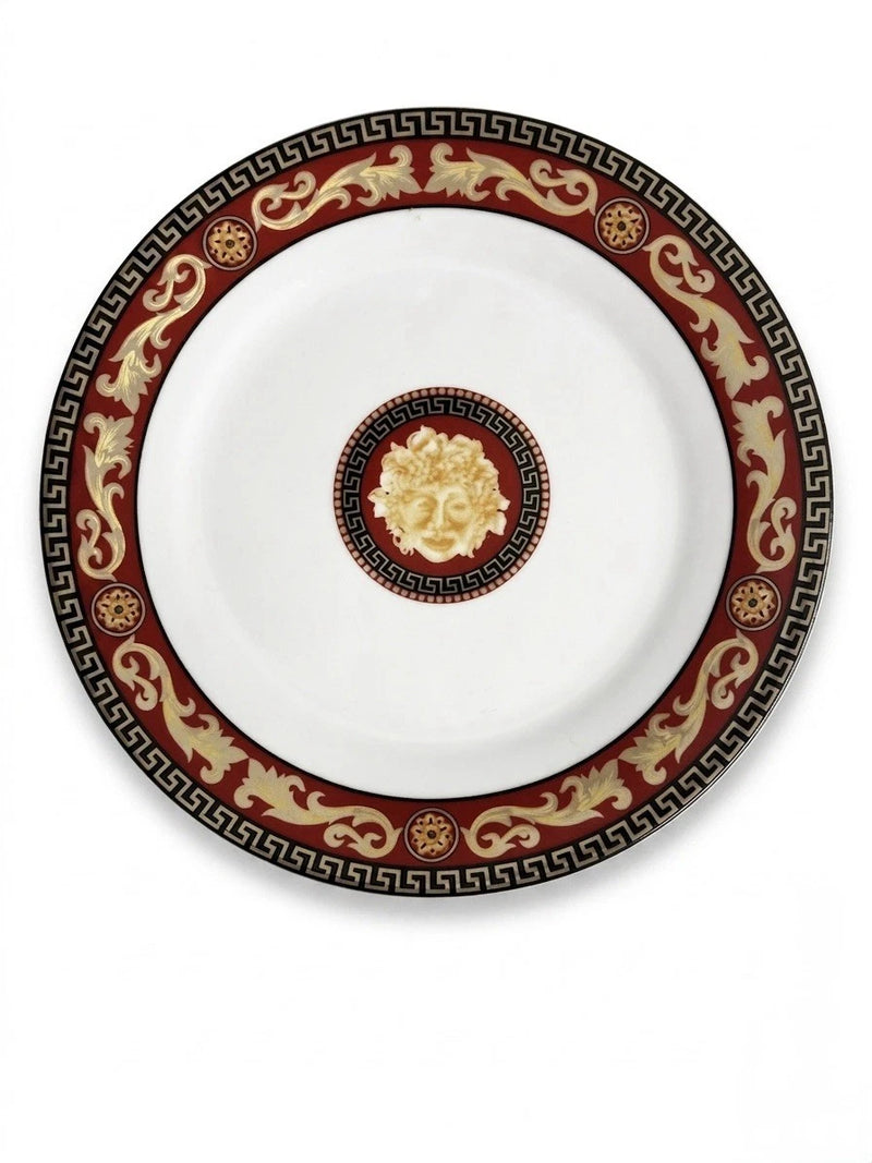 37pc Casa Elite "Medusa" Dinnerware Set — M. Valenti Italy | Red & Gold