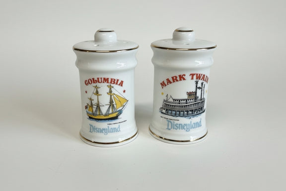 Vintage Disneyland Salt & Pepper Shakers Mark Twain Riverboat & Columbia Ship|286989925590