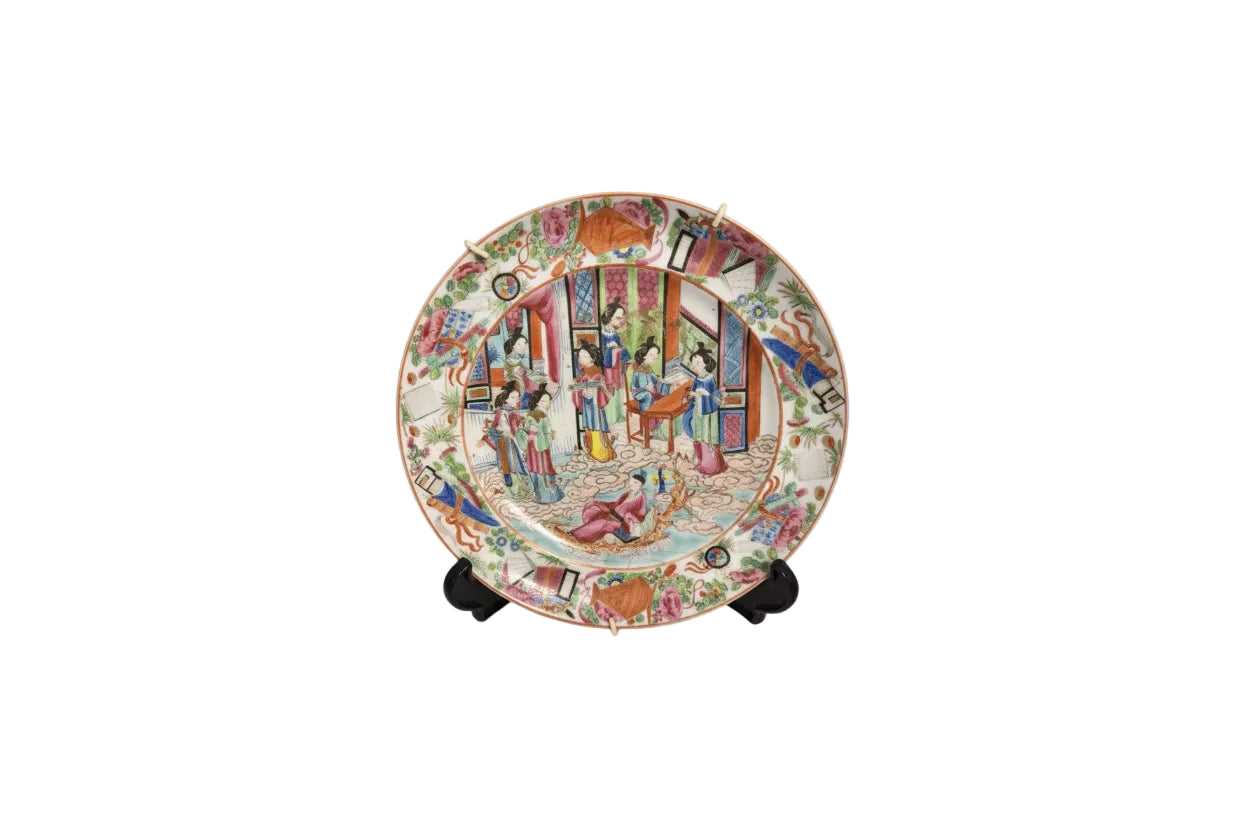 RARE Antique Hand Painted Chinese Export Porcelain Plate 19th Century|286939658255