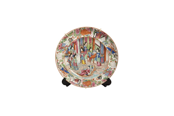 RARE Antique Hand Painted Chinese Export Porcelain Plate 19th Century|286939658255