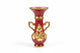 Vintage Miniature Red & Gold Floral Bud Vase - 15cm Hand-Painted Ceramic|286938716621