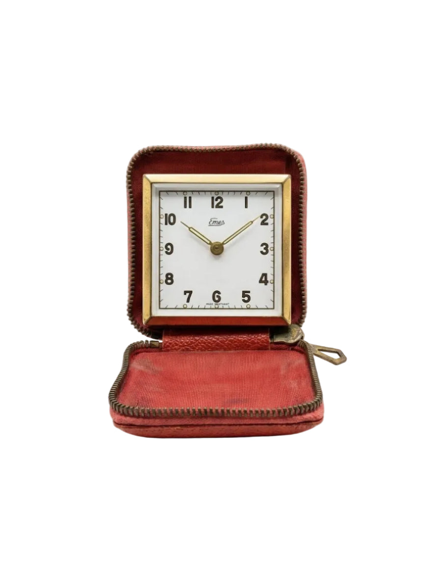 Rare Emes 7 Jewels Travel Mechanical Alarm Clock