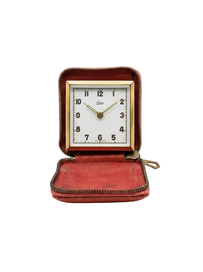 Rare Emes 7 Jewels Travel Mechanical Alarm Clock