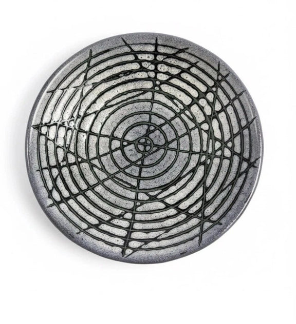 Dümler & Breiden German Art Pottery Bowl Plate 'Spiderweb' Glaze Marked PD 61|286964391293