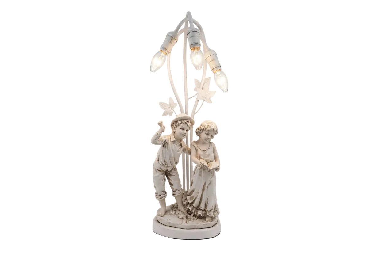 Vintage Style Figurine Table Lamp - Boy and Girl