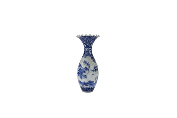 Monumental Meiji 42cm Blue & White Porcelain Dragon Vase - Japanese Export Ware|286997161350