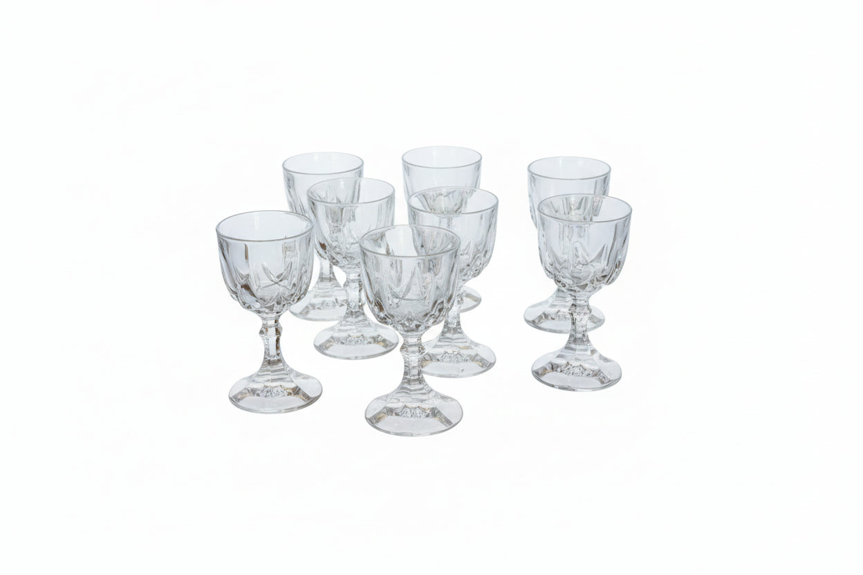Vintage 8 Cut Crystal Glass Cordial Liqueur Glasses - Small Stemware|286919077674