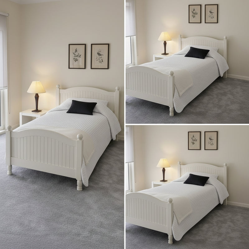 Pottery Barn Kids Catalina White Wooden Single Bed – Classic Panel Design Suite