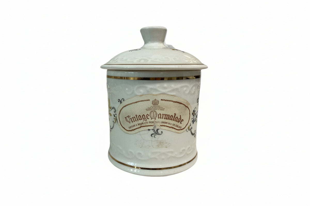 Vintage Crown Devon Blue Floral Jam Pot S. Fielding & Co. Ltd. Earthenware - Picture 1 of 4