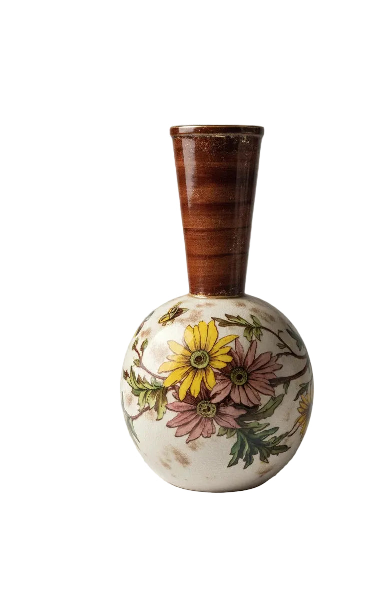 Rare Antique MOORE & CO. Floral Bud Vase 1872 Porcelain Hand Painted Gilt|286964472282