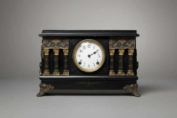 RARE Antique Sessions Clock Co. "Baldwin" Black Mantel Clock|286919581639