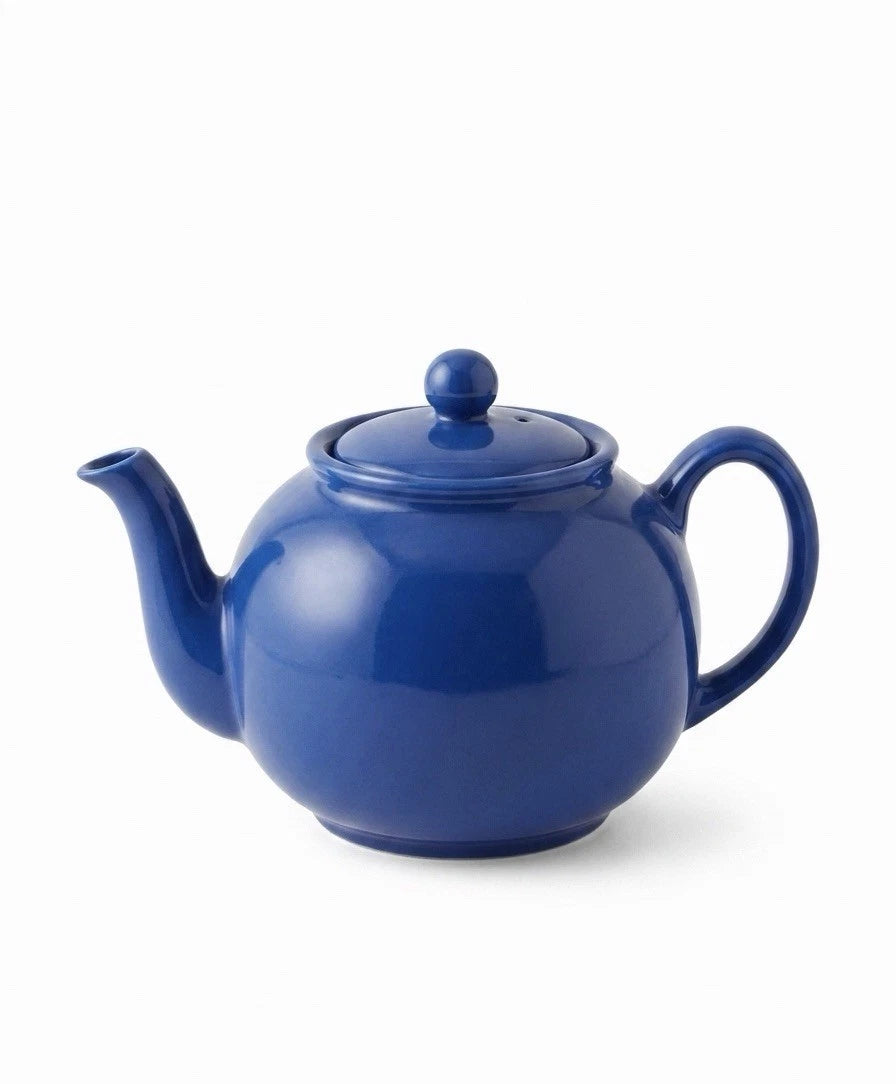 Vintage Pristine England Cobalt Blue Teapot Ceramic Glossy Pottery