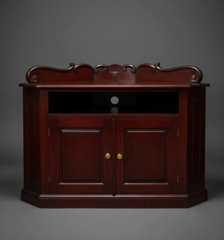 Wohlers Signature Mahogany Corner TV Entertainment Unit - 2 Door Cabinet|286940130071