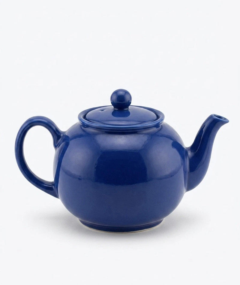 Vintage Pristine England Cobalt Blue Teapot Ceramic Glossy Pottery